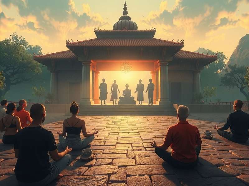 Spiritual Sojourn temple exploration scene